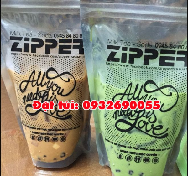Túi zipper đựng trà sữa